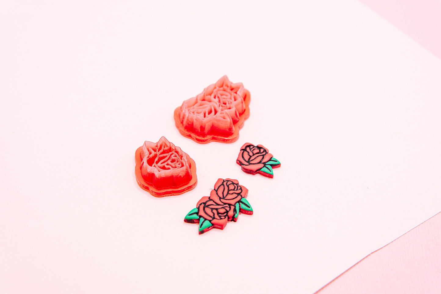 June Birth Flower Polymer Clay Cutter Set, Nursery Rhyme Baby Themed Clay Tools, Rose Flowers Polymer Clay Cutters
