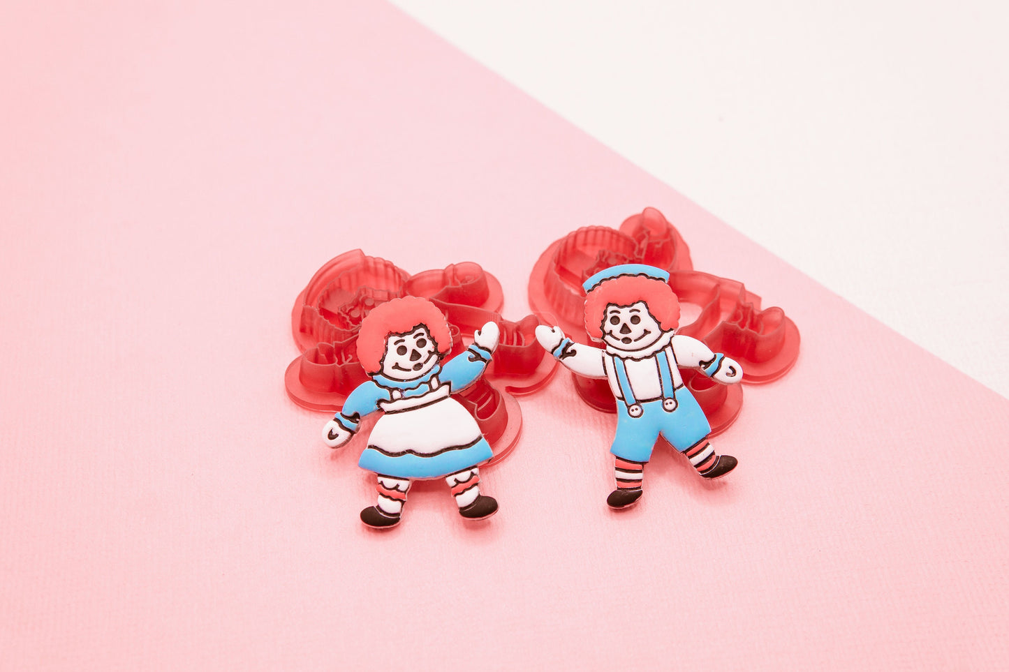 Raggedy Ann and Andy Polymer Clay Cutter Set, Baby Nursery Rhyme Clay Tool