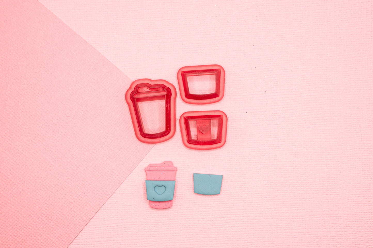 Coffee Mug Stud Cutter, Coffee Mug Set Polymer Clay Cutter, Mug With Sleeves Clay Cutter