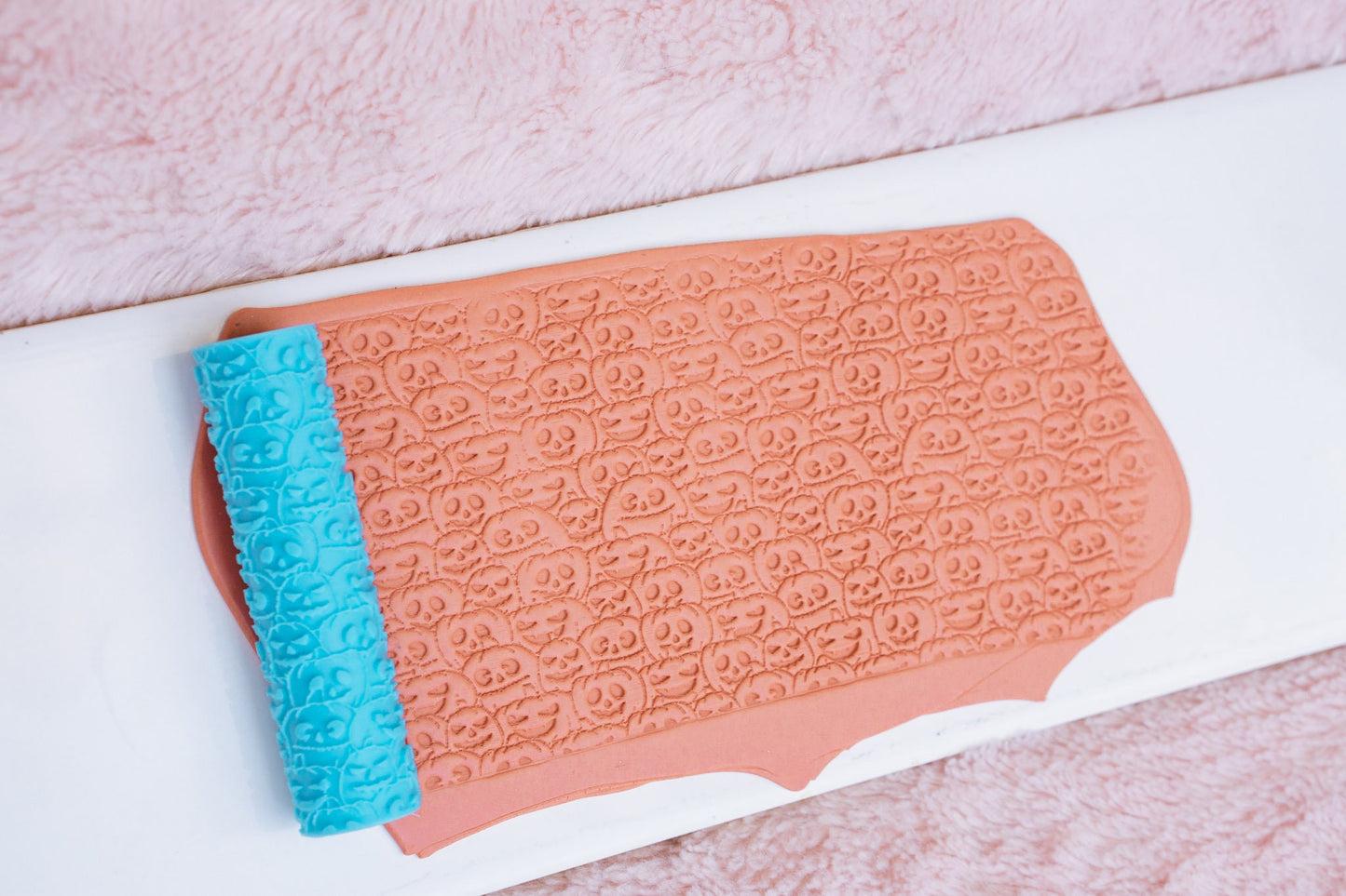 Jack O Lantern Pumpkin Polymer Clay Texture Roller, Halloween Pumpkin Craft Roller