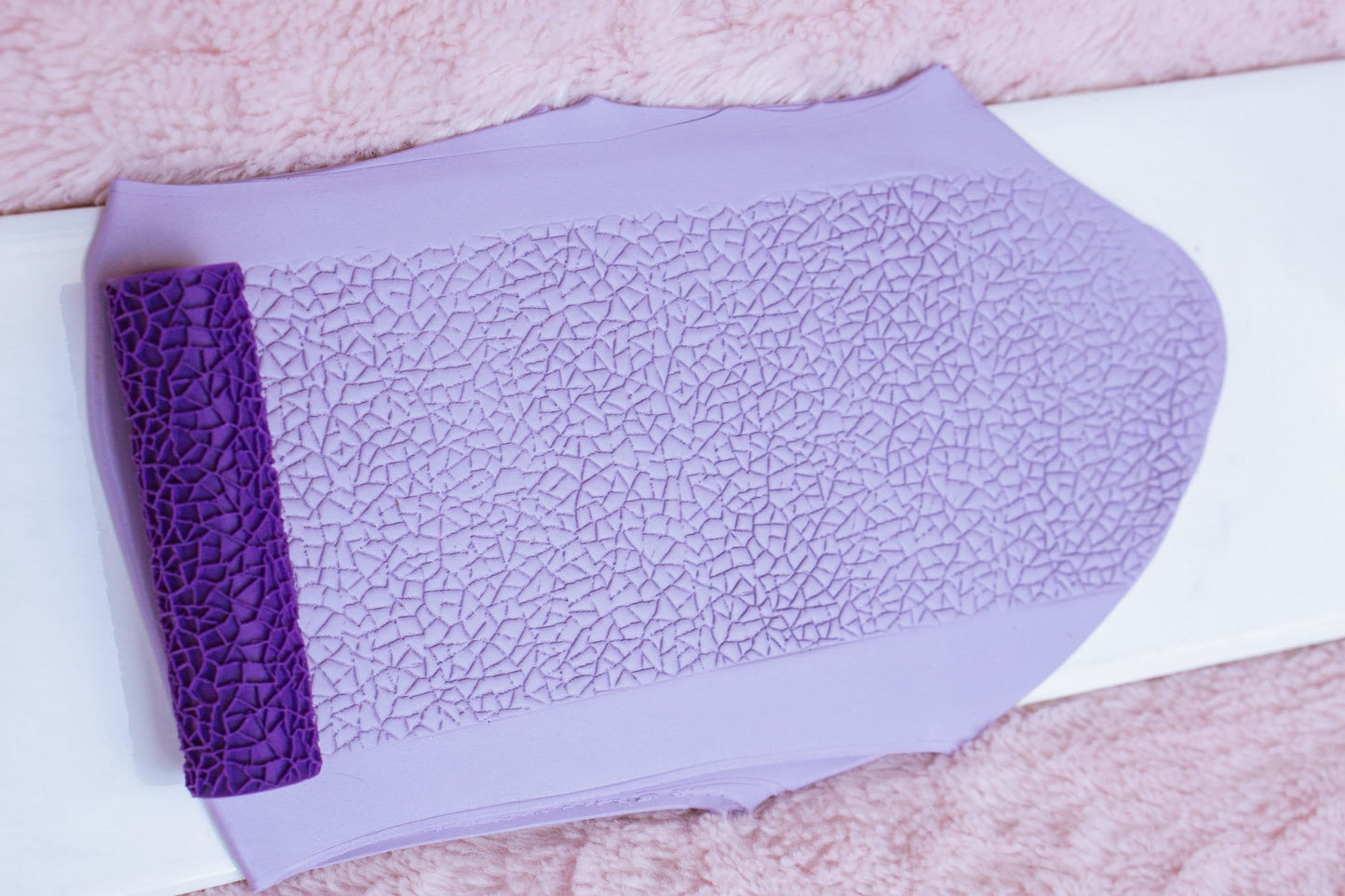 Mosiac Rock Polymer Clay Texture Roller, Stone Texture Craft Roller