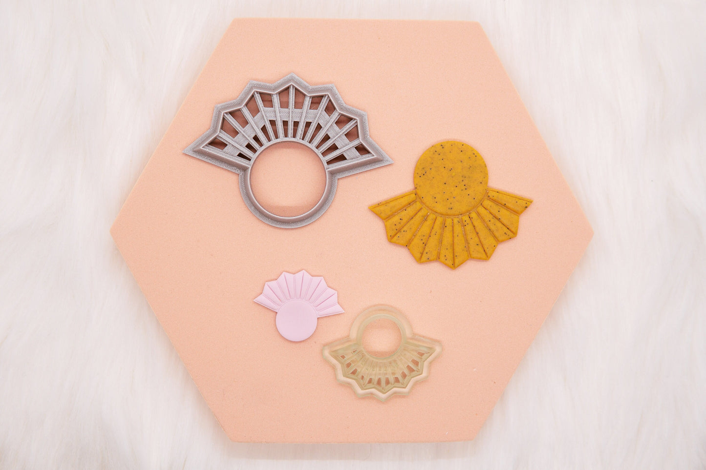 Geometric Circle Fan Polymer Clay Cutter, Funky Clay Cutter, Craft Tools