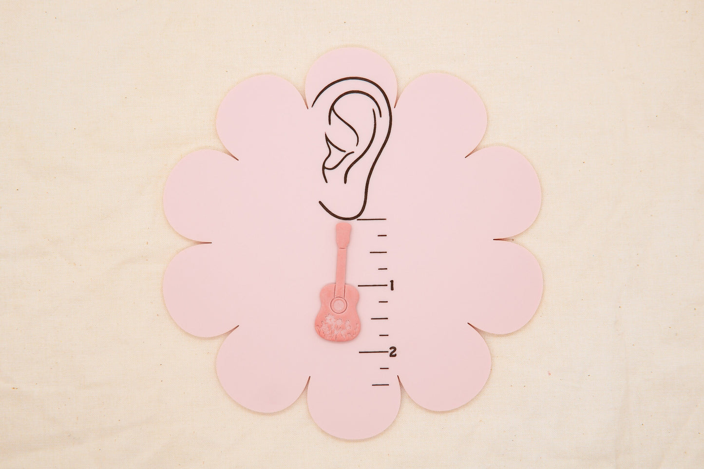 Floral Guitar Polymer Clay Cutter, 1960's Decade Craft Cutter, Classic Acoustic Guitar Clay Tool, TheHoneyOpal Collab Polymer Clay Cutter