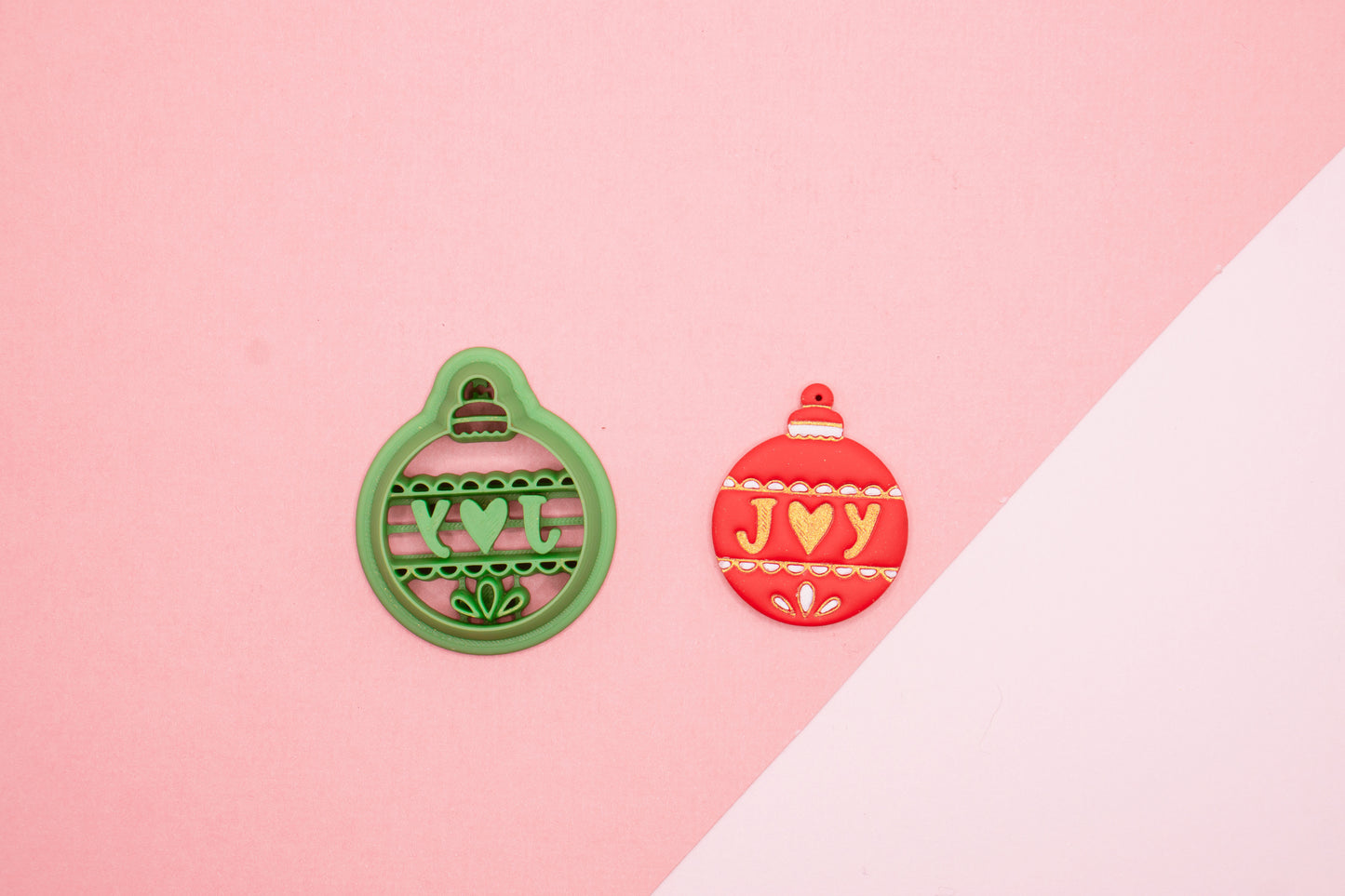 Joy Christmas Ornament Earring Polymer Clay Cutter