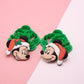 Mickey and Minnie with Christmas Santa Hats Polymer Clay Cutters