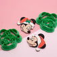 Mickey and Minnie with Christmas Santa Hats Polymer Clay Cutters