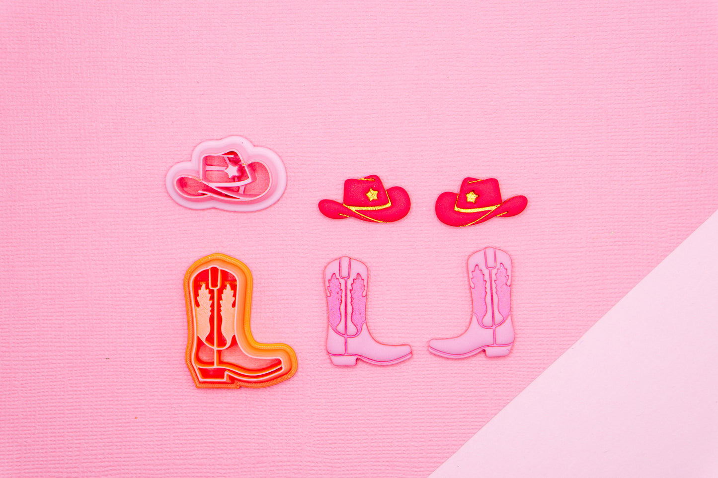 Cowboy Hat and Boot Polymer Clay Cutters Set