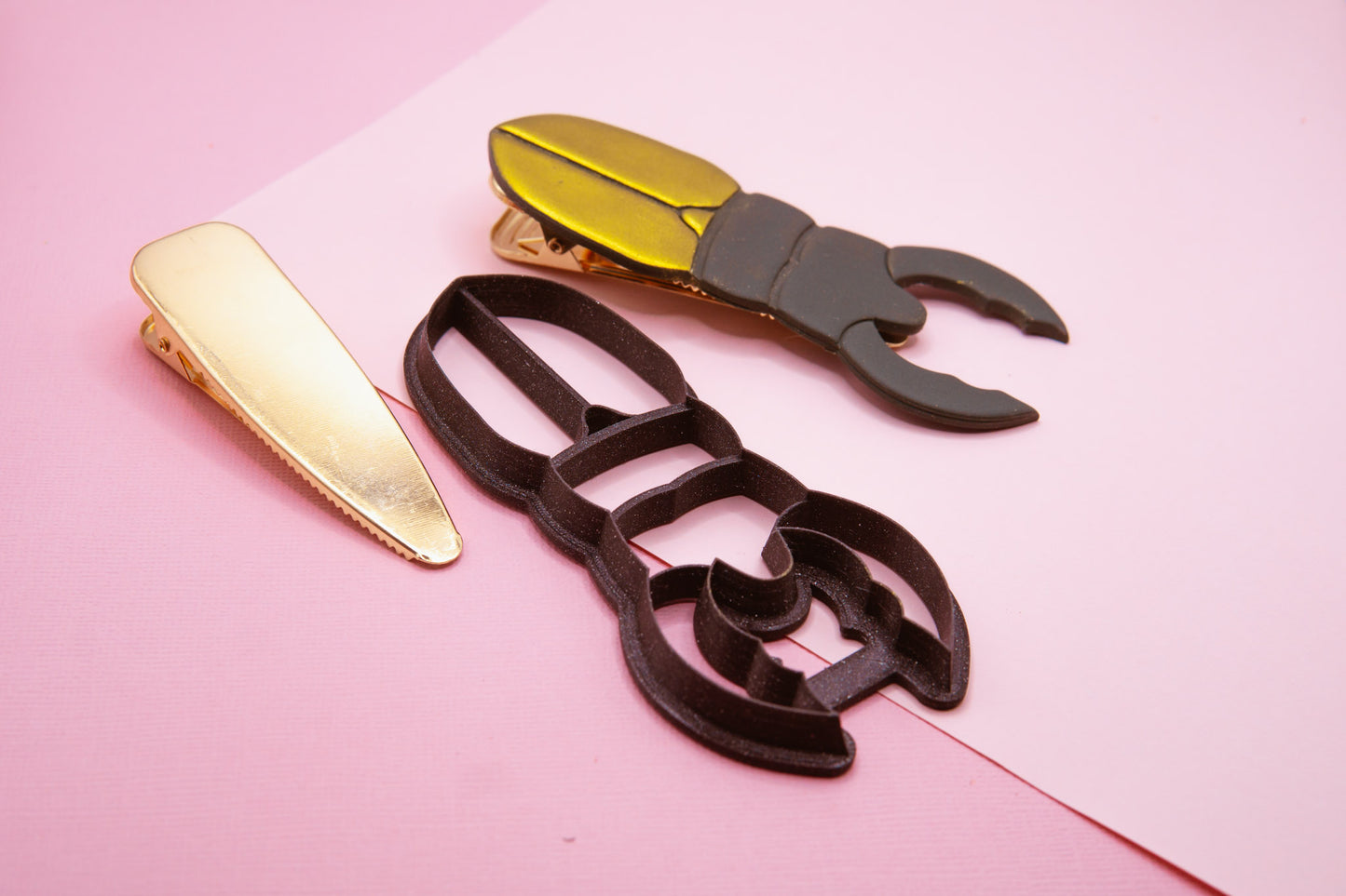 Beetle Barrette Hair Clip Cutter and Blanks Set