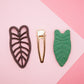 Philodendron Leaf Barrette Hair Clip Cutter and Blanks Set