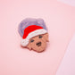 Dog with Santa Hat Polymer Clay Cutter