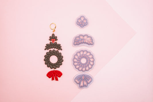 Christmas Wreath Dangle Polymer Clay Cutter Set