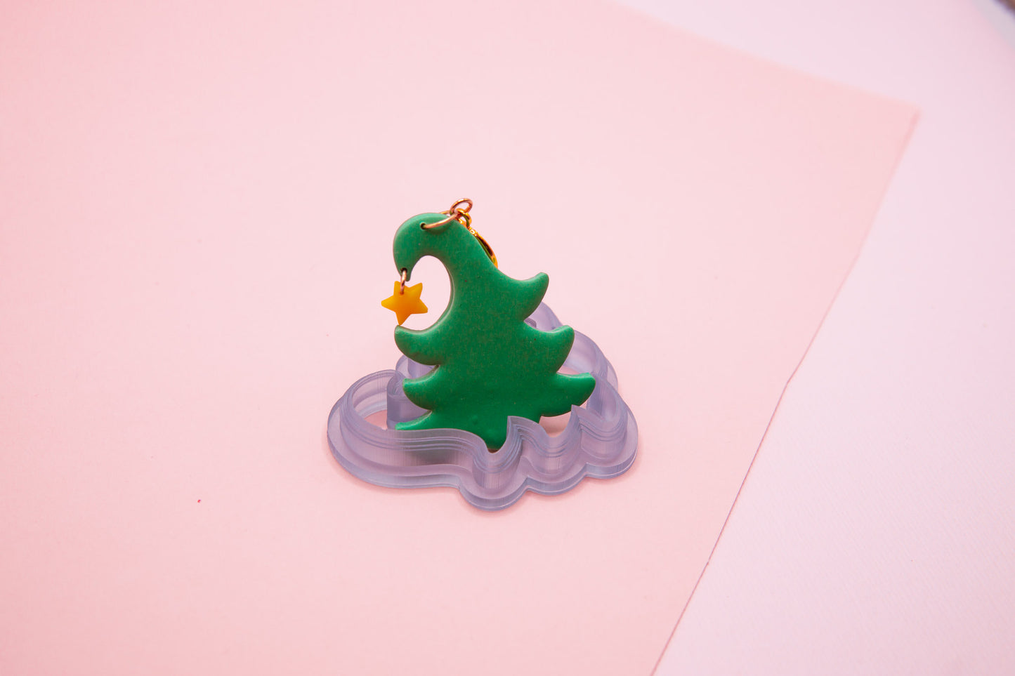 Wonky Christmas Tree with Mini Star Dangle Polymer Clay Cutter Set