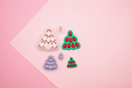 Stone Styled Christmas Tree Polymer Clay Cutter Set