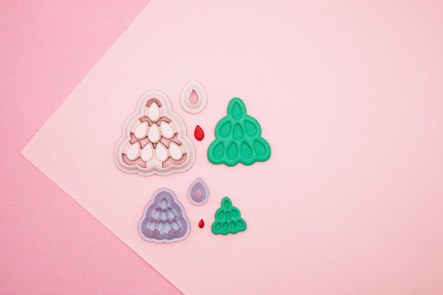 Stone Styled Christmas Tree Polymer Clay Cutter Set