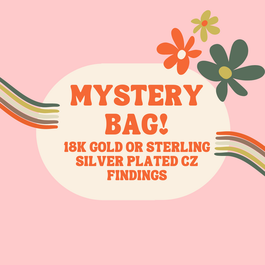 Mystery Bag of 18k Plated or Sterling Silver CZ Findings!