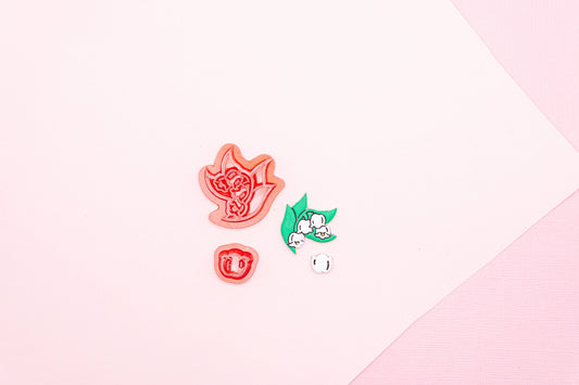 May Birth Flower Polymer Clay Cutter Set, Nursery Rhyme Baby Themed Clay Tools, Lily of the Valley Flowers Polymer Clay Cutters