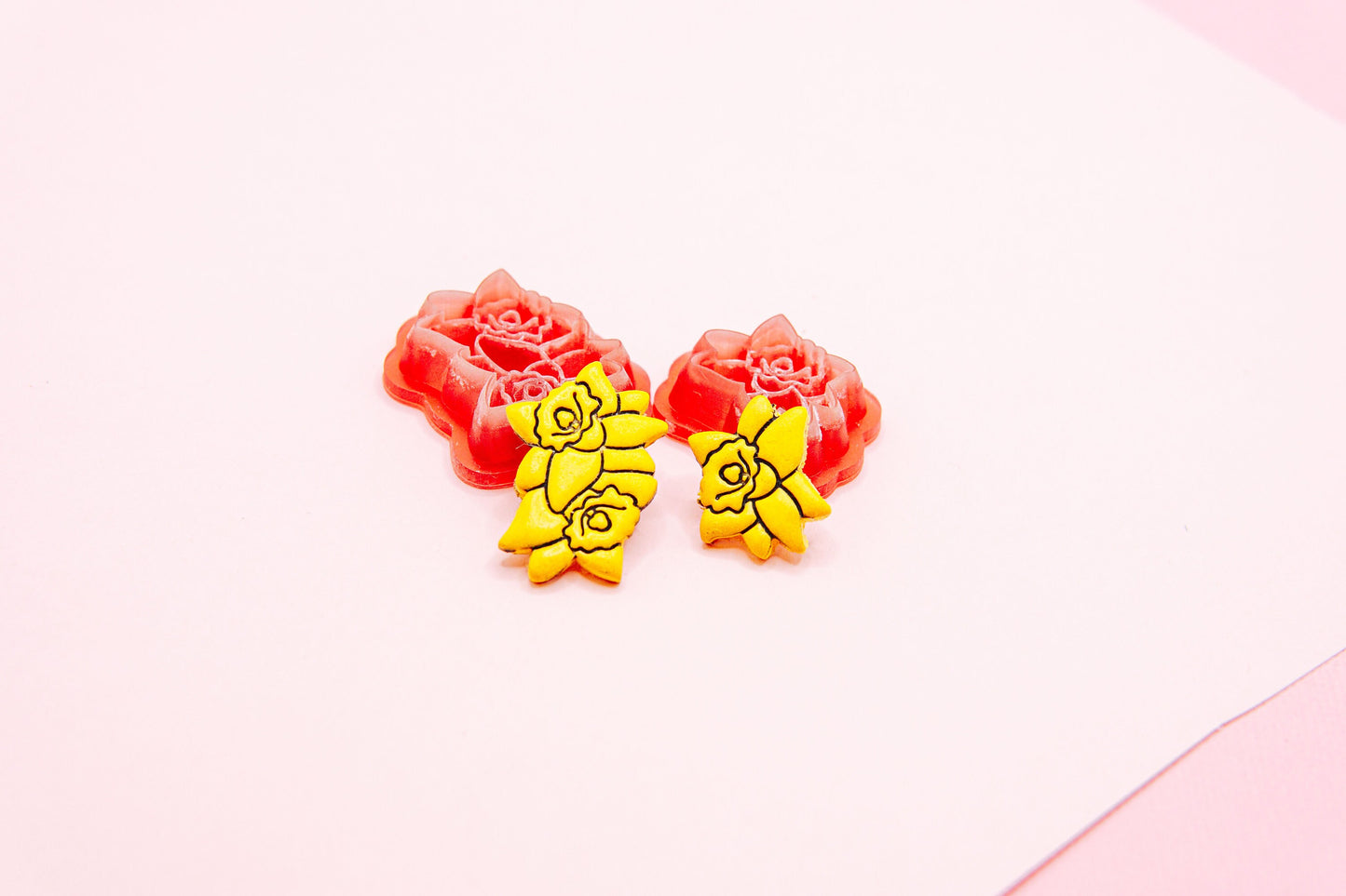 March Birth Flower Polymer Clay Cutter Set, Nursery Rhyme Baby Themed Clay Tools, Daffodil Flowers Polymer Clay Cutters