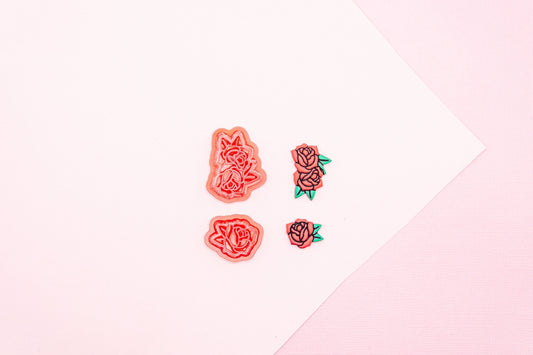 June Birth Flower Polymer Clay Cutter Set, Nursery Rhyme Baby Themed Clay Tools, Rose Flowers Polymer Clay Cutters