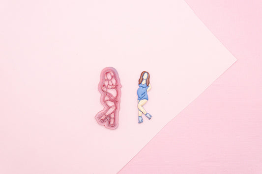 Pregnant Woman Polymer Clay Cutter, Nursery Rhyme Baby Themed Clay Tools
