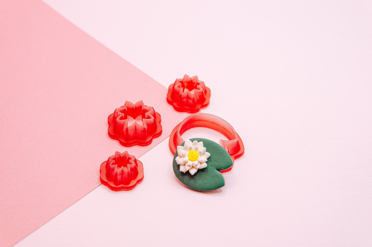 July Birth Flower Polymer Clay Cutter Set, Nursery Rhyme Baby Themed Clay Tools, Water Lily Flowers Polymer Clay Cutters