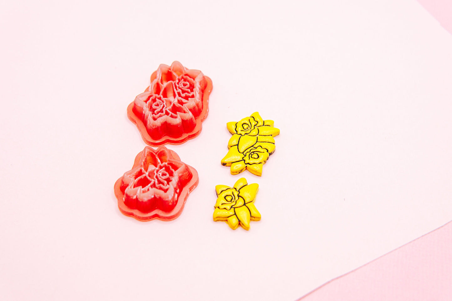 March Birth Flower Polymer Clay Cutter Set, Nursery Rhyme Baby Themed Clay Tools, Daffodil Flowers Polymer Clay Cutters