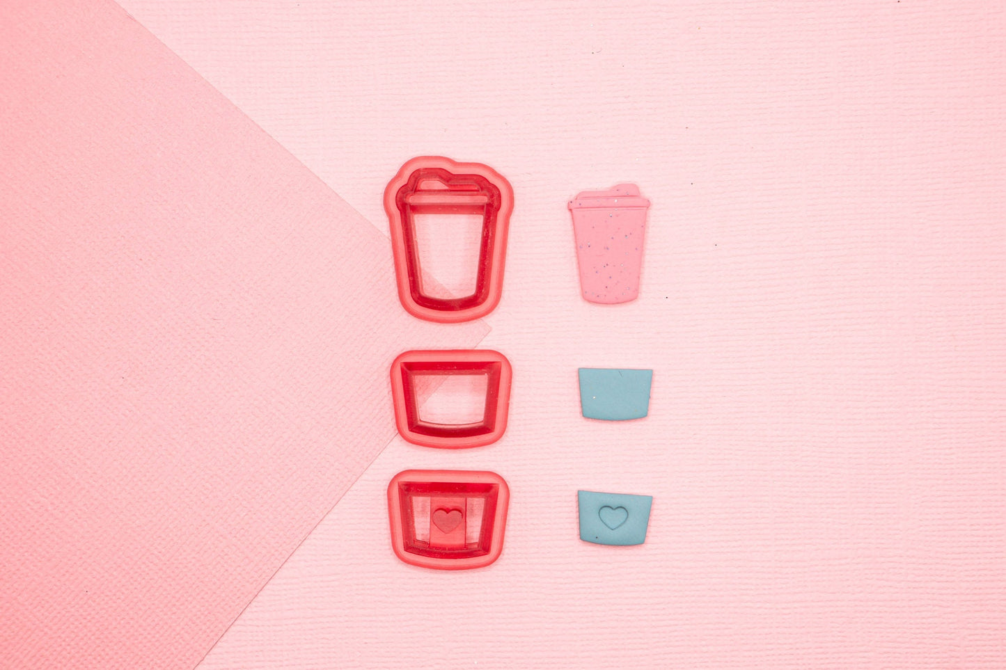 Coffee Mug Stud Cutter, Coffee Mug Set Polymer Clay Cutter, Mug With Sleeves Clay Cutter