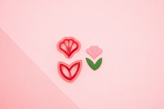 2 Piece Flower Set Clay Cutter, Floral  Polymer Clay Cutter Set