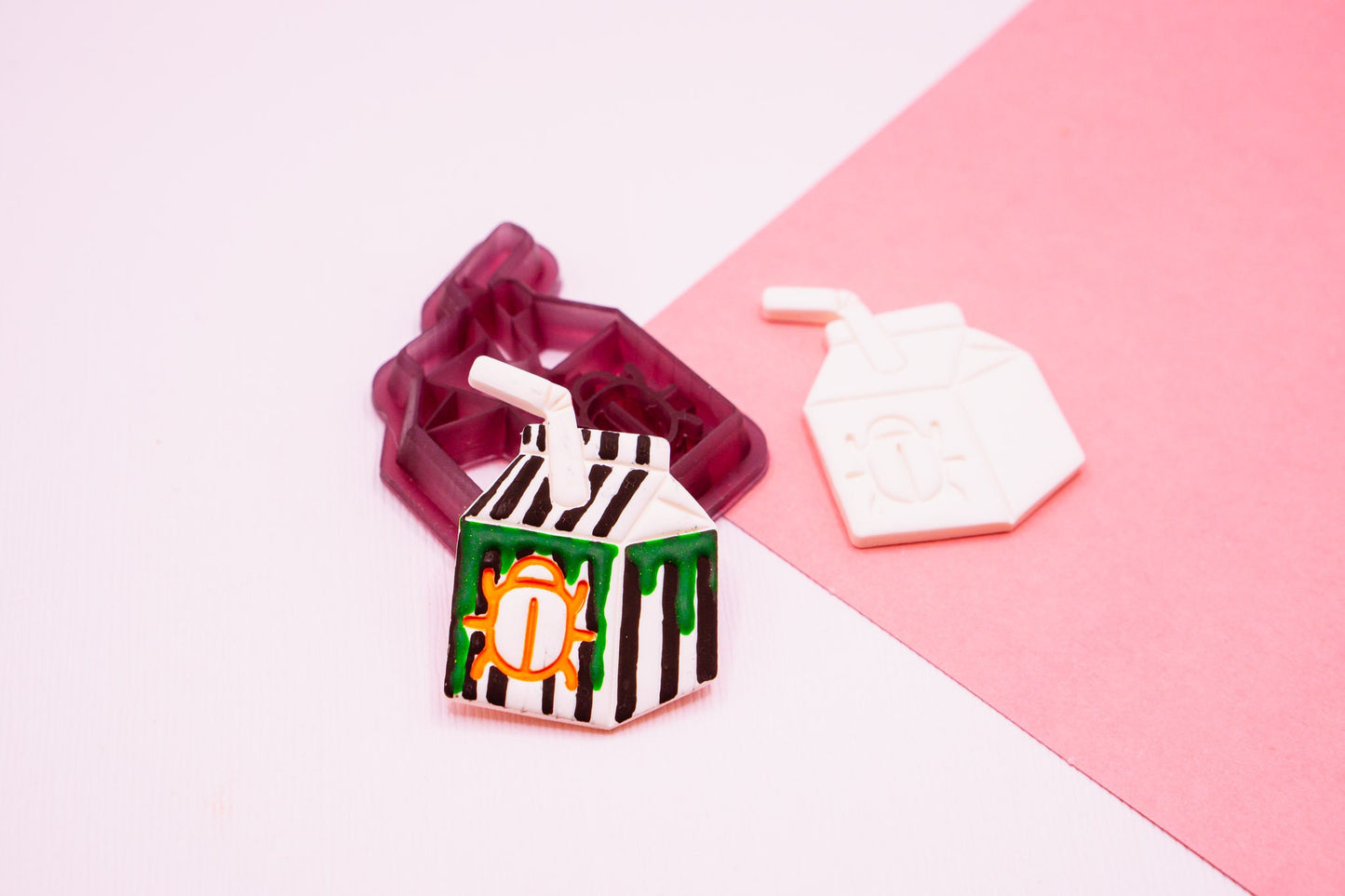 Beetle Juice Carton Polymer Clay Cutter