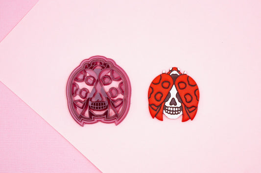 Ladybug Skull Polymer Clay Cutter