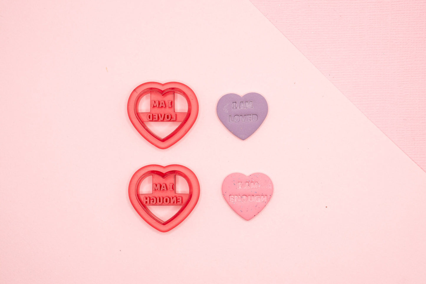 I Am Loved Clay Cutter, I Am Enough Cutter, Mental Health Cutter, Positive Message Cutter, Self Love Cutter