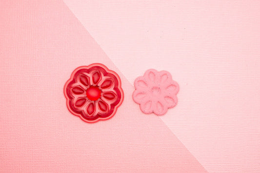 Art Deco Flower Clay Cutter, Stained Glass Style Flower Cutter