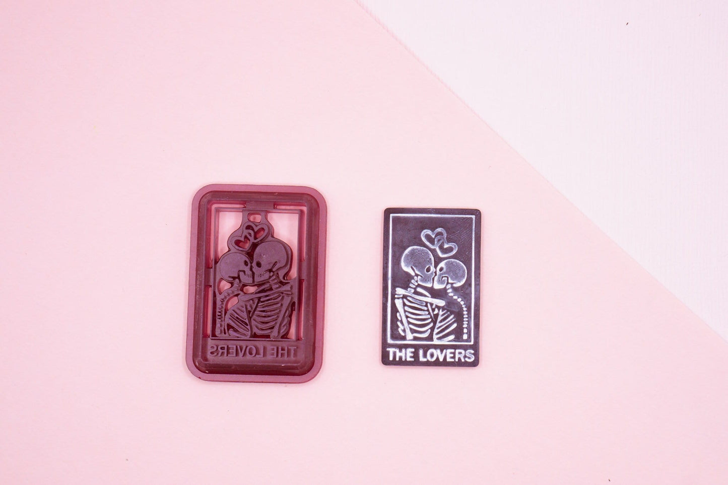 Skeleton Lovers Tarot Card Polymer Clay Cutter, The Lovers Portrait Clay Cutter