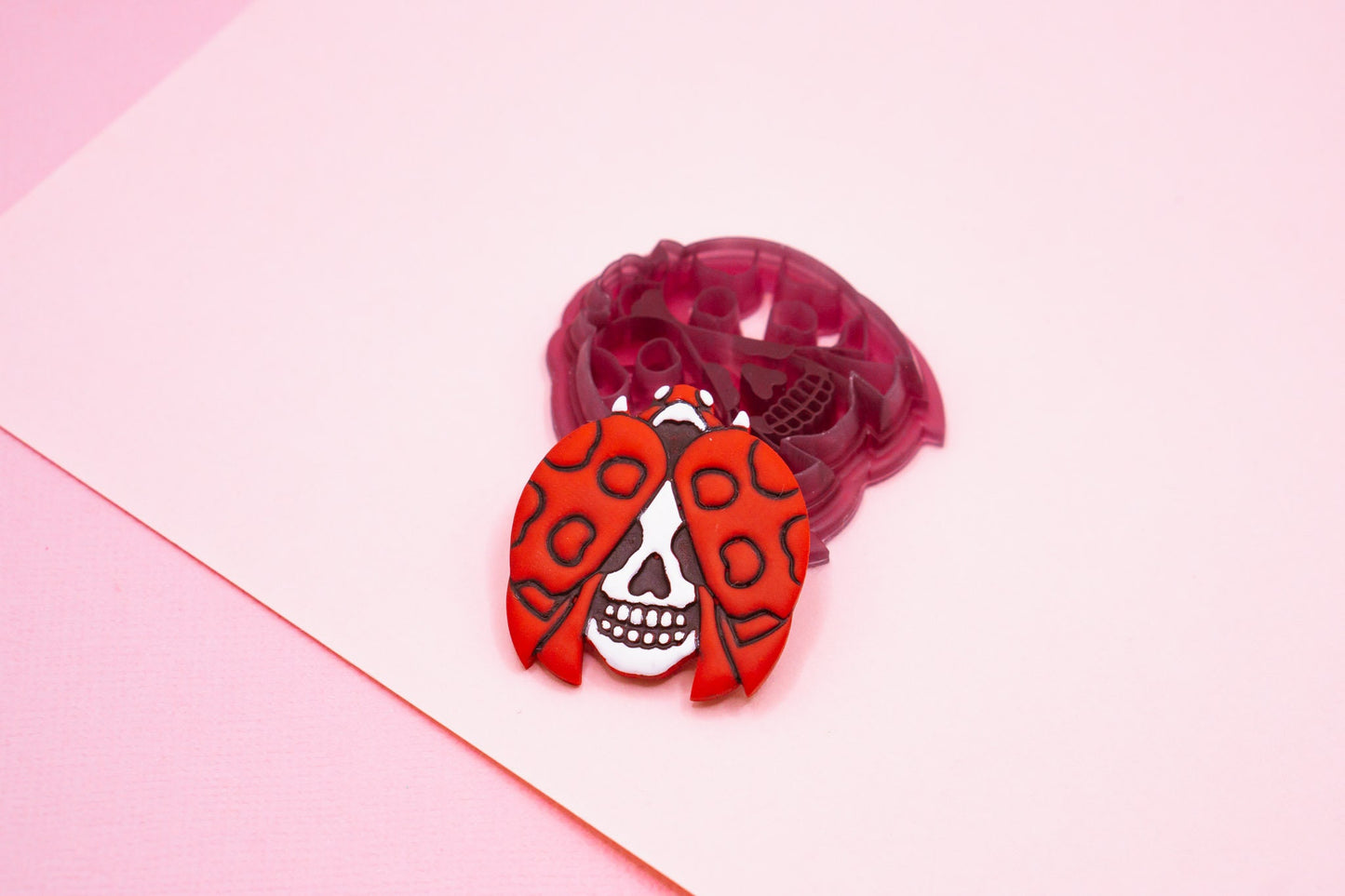 Ladybug Skull Polymer Clay Cutter