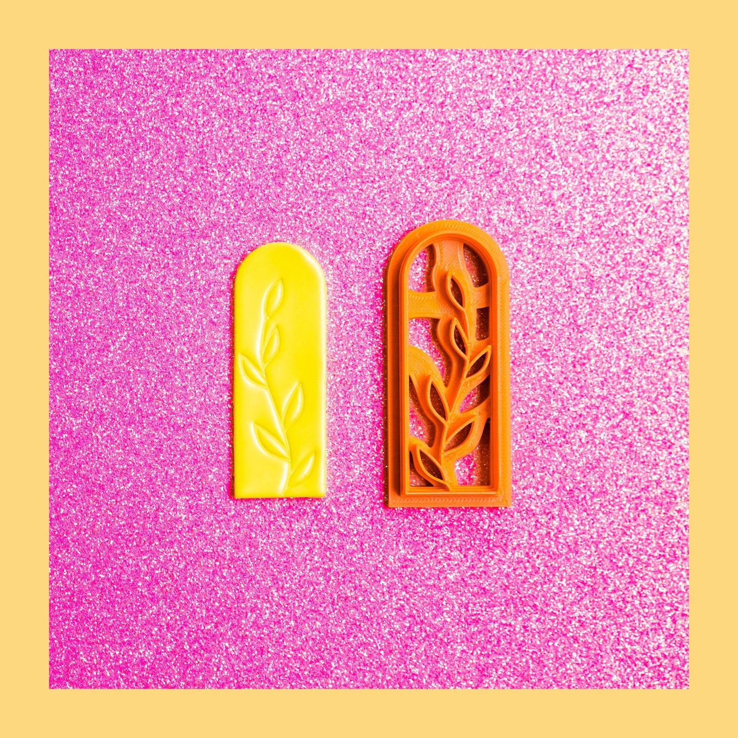 Leaf Imprinted Arch Polymer Clay Cutter