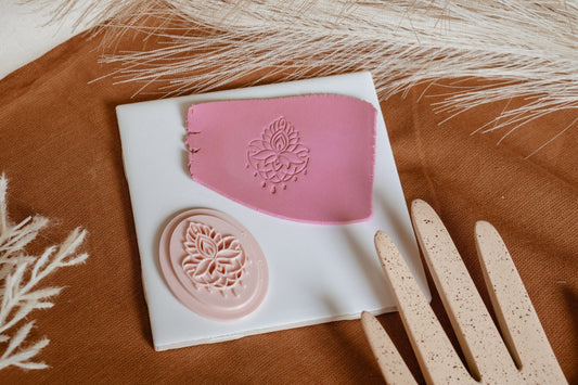 Lotus Tattoo Style Polymer Clay Stamp, Craft Tools, Tattoo Inspired PLA Stamp