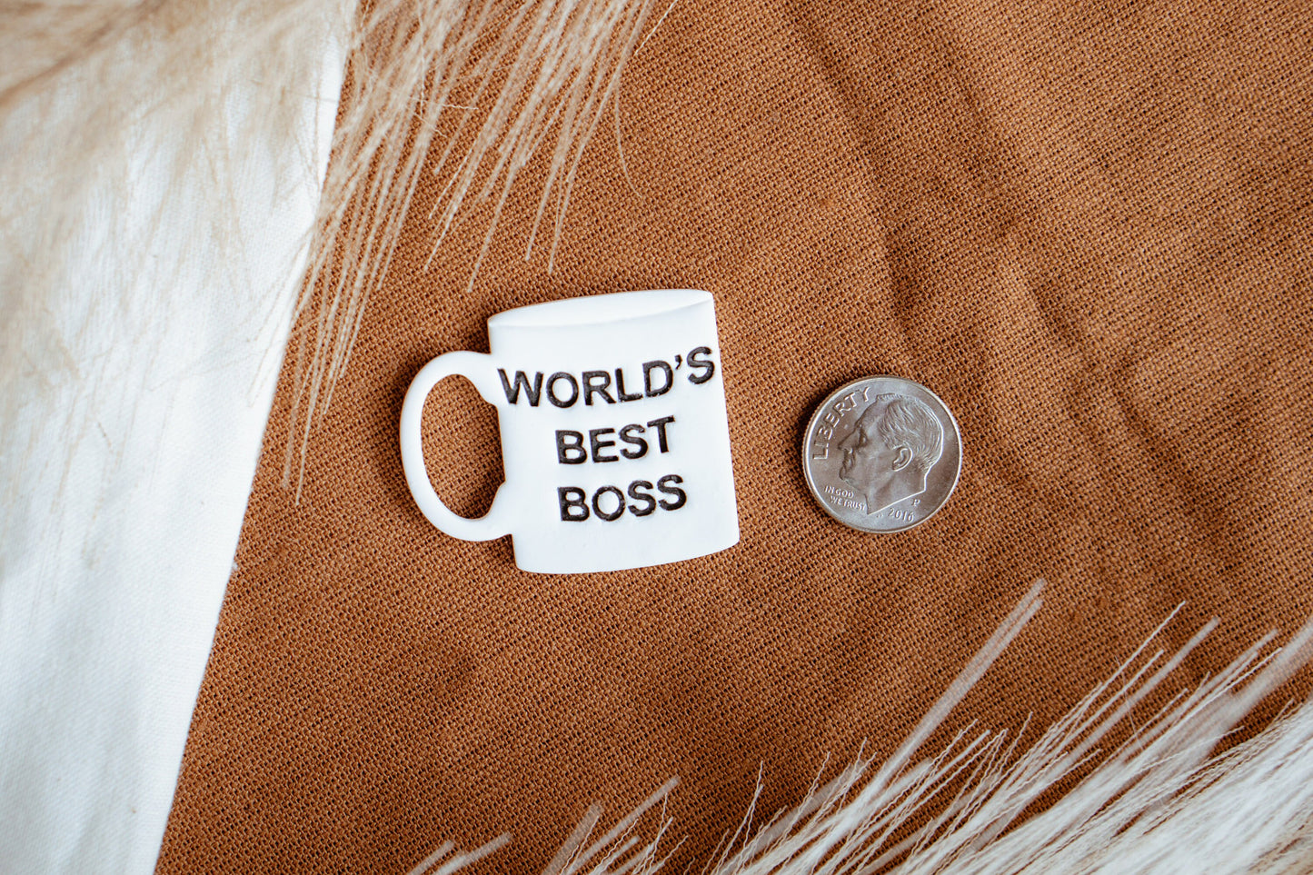 World's Best Boss Mug Polymer Clay Cutter