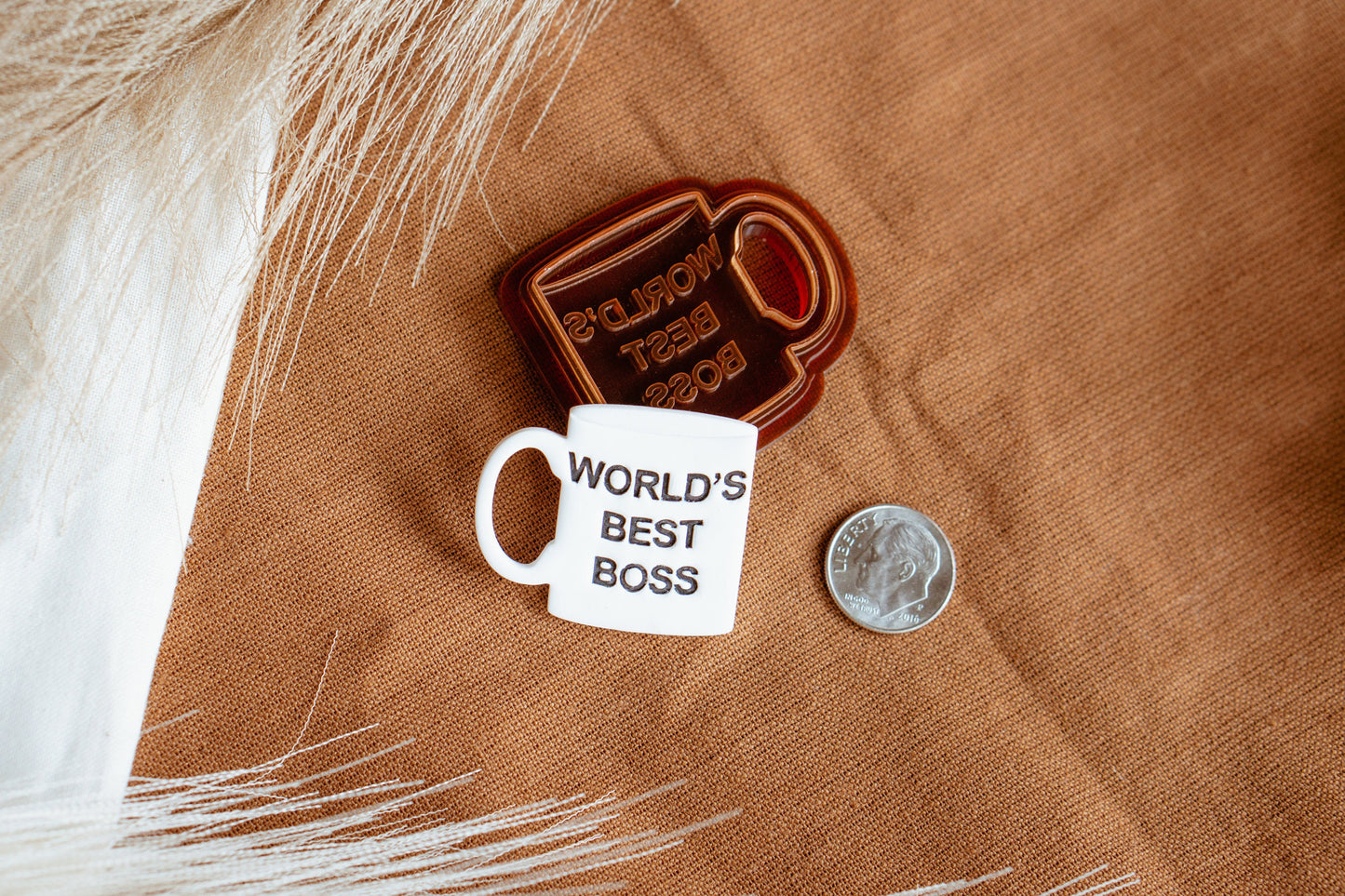 World's Best Boss Mug Polymer Clay Cutter