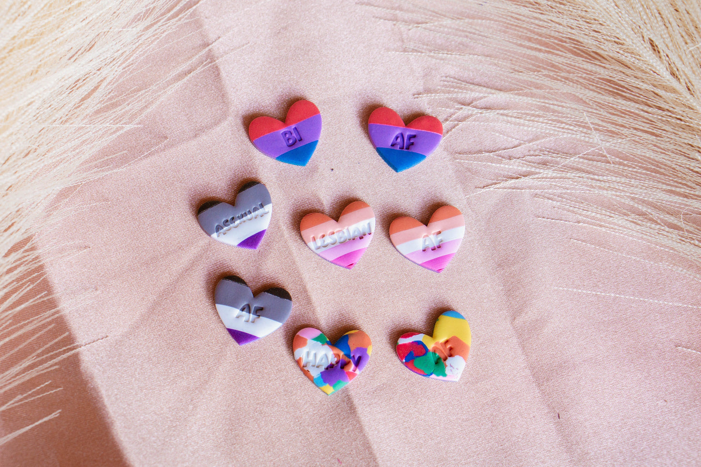 LGBTQIA+ Pride Heart Stud Polymer Clay Cutter Set