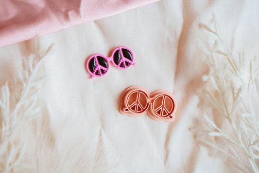Peace Sunglasses Polymer Clay Cutter