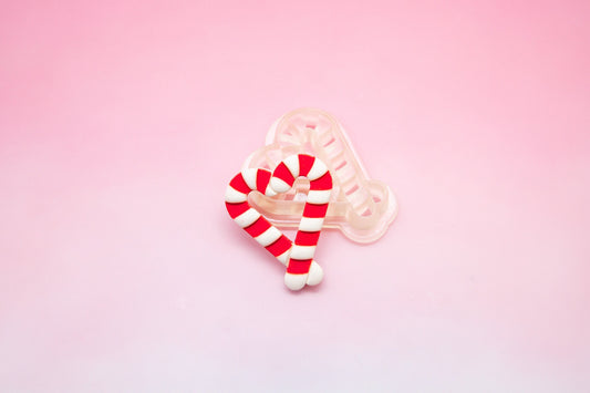 Candy Cane Heart Polymer Clay Cutter