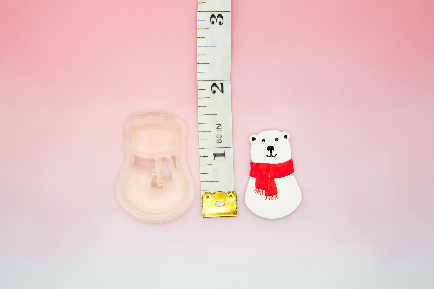 Christmas Polar Bear Polymer Clay Cutter, Resin Printed Craft Tool, Christmas Holiday Themed Clay Cutter