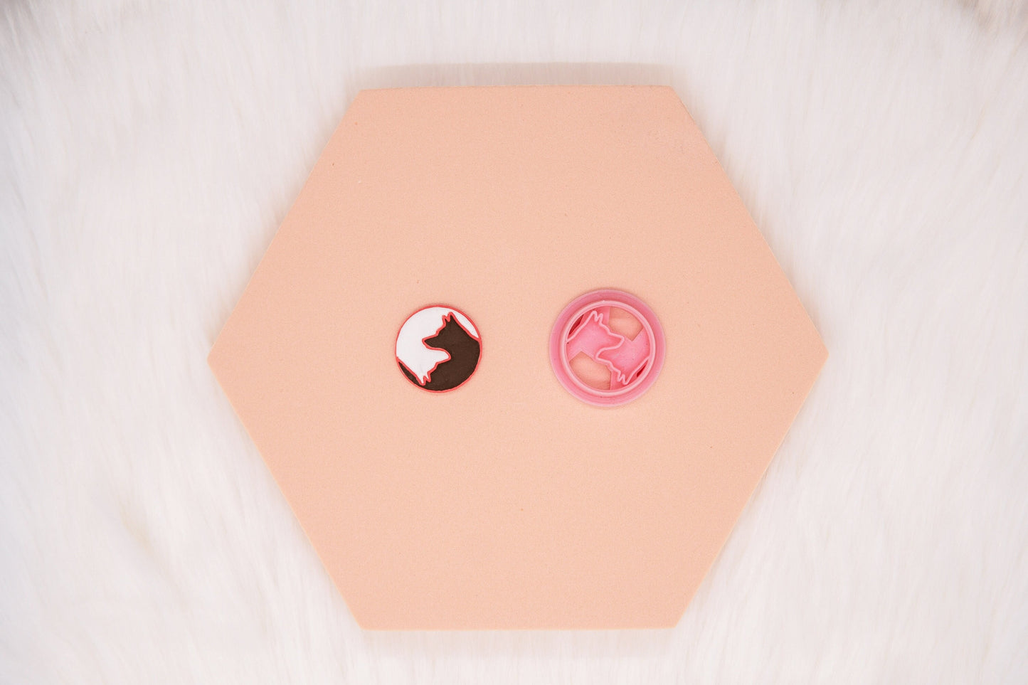 Wolf Ying Yang Circle Polymer Clay Cutter, Nature Clay Cutter, Craft Tools