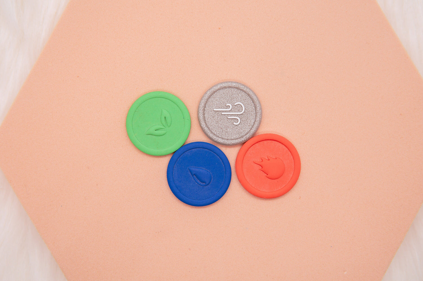 Element Icons Polymer Clay Cutter Set, Resin Printed Craft Tool, Fire/Water/Earth/Wind Polymer Clay Cutters