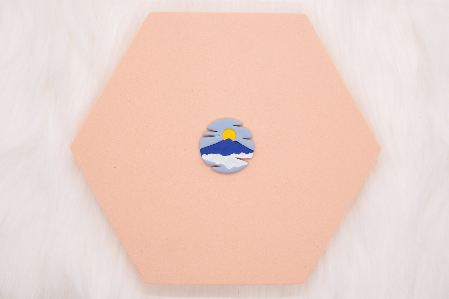 Sunset Mountain Rigid Circle Polymer Clay Cutter, Nature Clay Cutter, Craft Tools