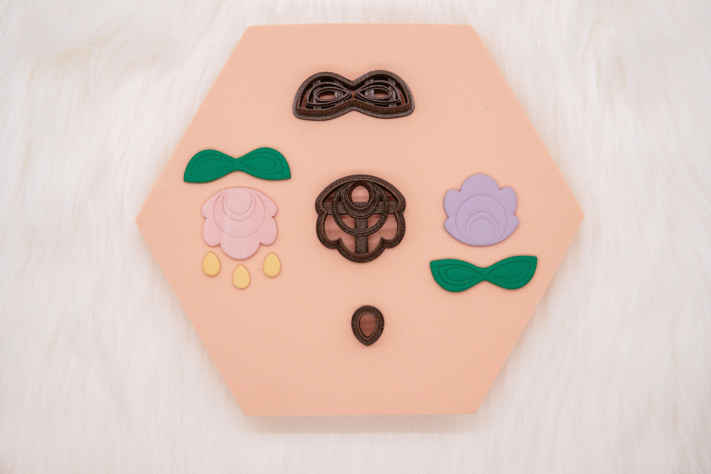 Organic Retro Floral Clay Cutter, Retro Flower Organic Clay Cutter, Polymer Clay Craft Tools Set