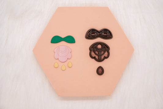 Organic Retro Floral Clay Cutter, Retro Flower Organic Clay Cutter, Polymer Clay Craft Tools Set