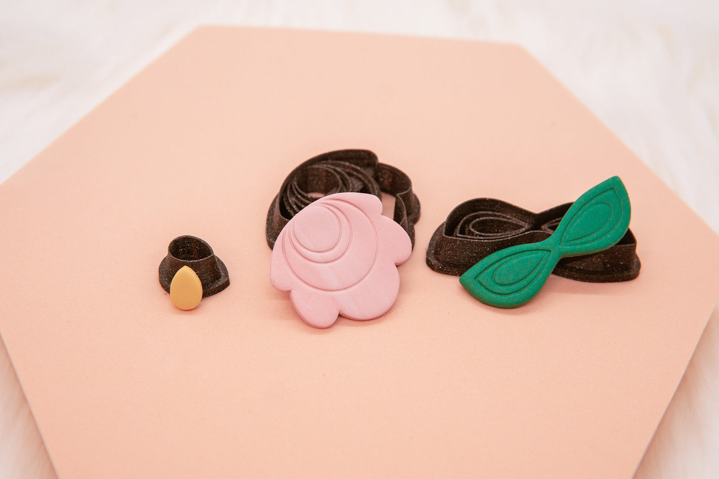Organic Retro Floral Clay Cutter, Retro Flower Organic Clay Cutter, Polymer Clay Craft Tools Set