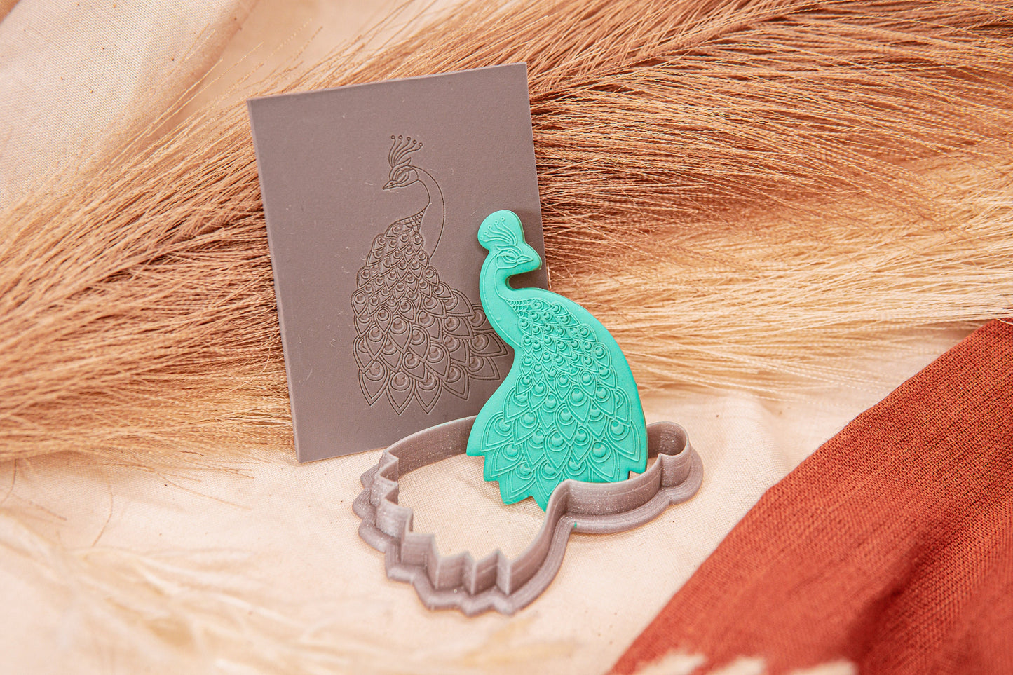 Peacock Polymer Clay Texture Sheet/Cutter Set