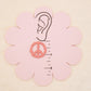 Floral Peace Sign Polymer Clay Cutter/Texture Mat Set
