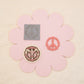 Floral Peace Sign Polymer Clay Cutter/Texture Mat Set